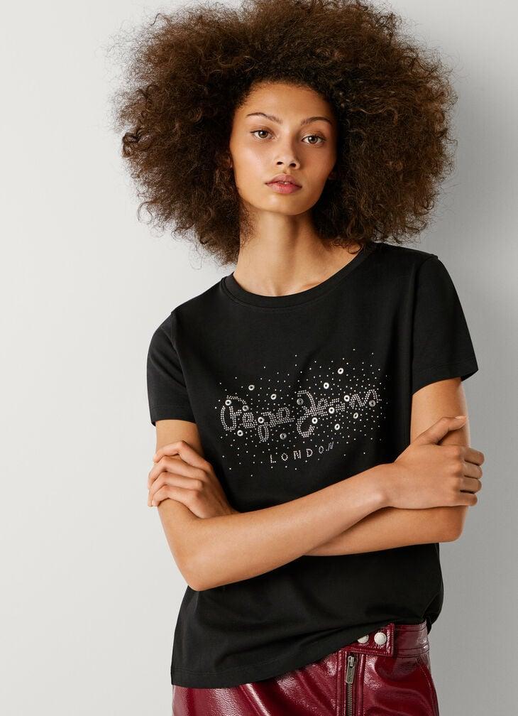 Pepe Jeans strass logo t-shirt