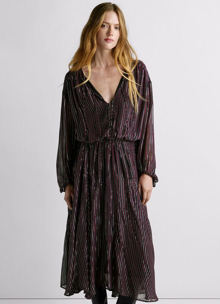 Pepe Jeans Striped Print Midi Dress