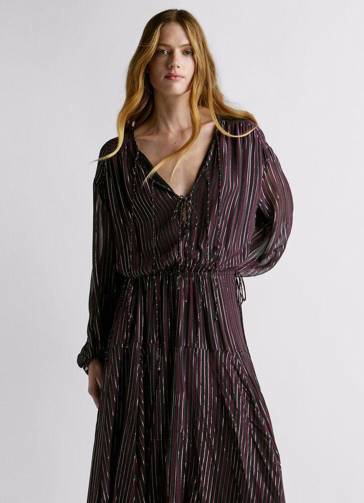 Pepe Jeans Striped Print Midi Dress