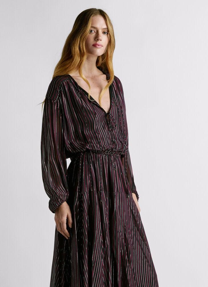 Pepe Jeans Striped Print Midi Dress