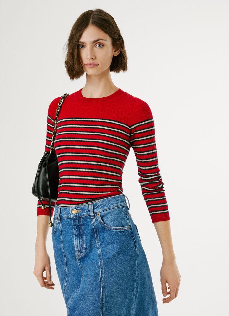 Pepe Jeans striped ribbed jumper