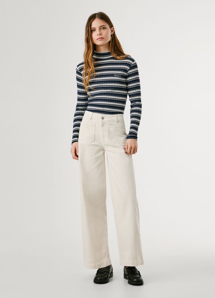 Pepe Jeans Striped Ribbed T-shirt