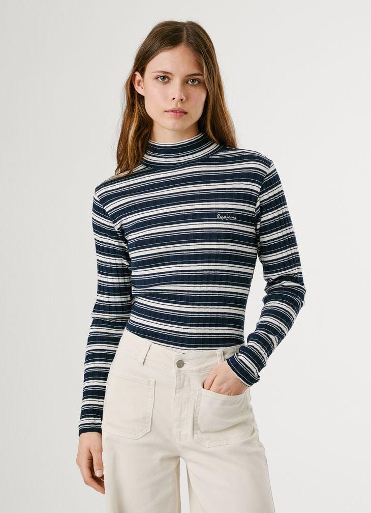 Pepe Jeans Striped Ribbed T-shirt