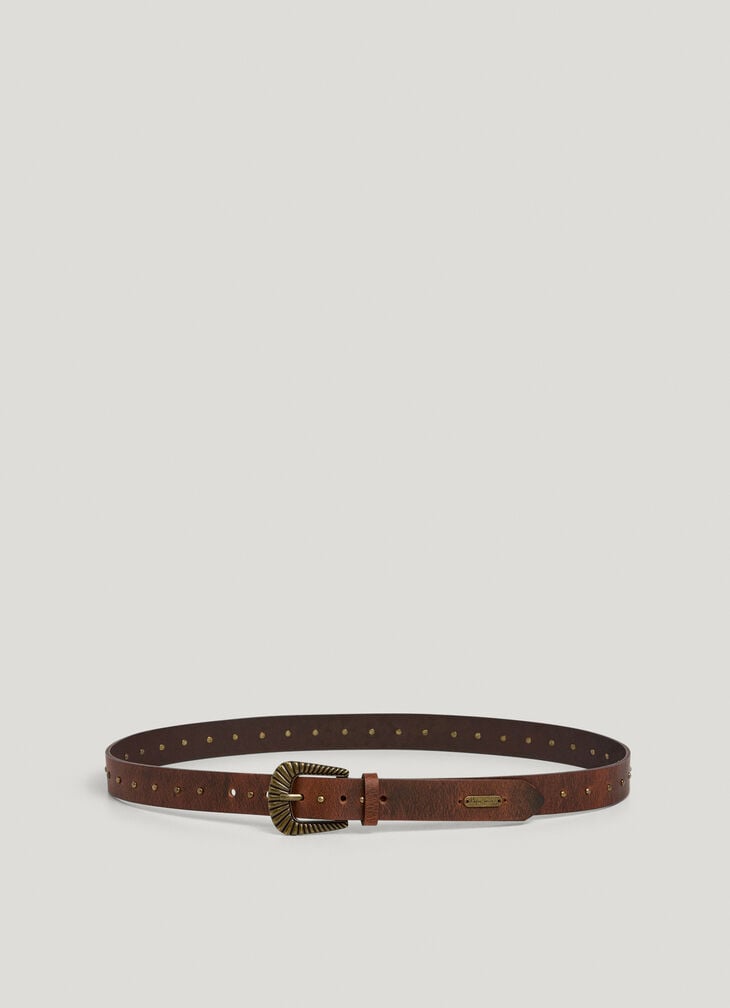 Pepe Jeans Studded Leather Belt