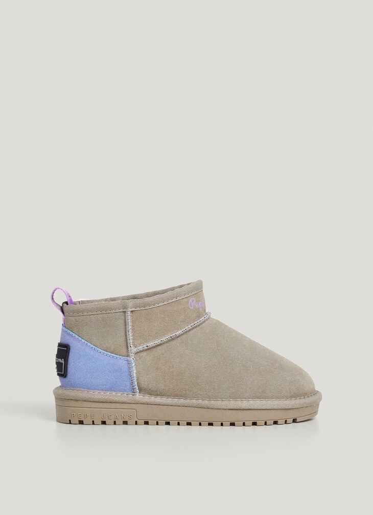 Pepe Jeans suede ankle boots with contrast heel
