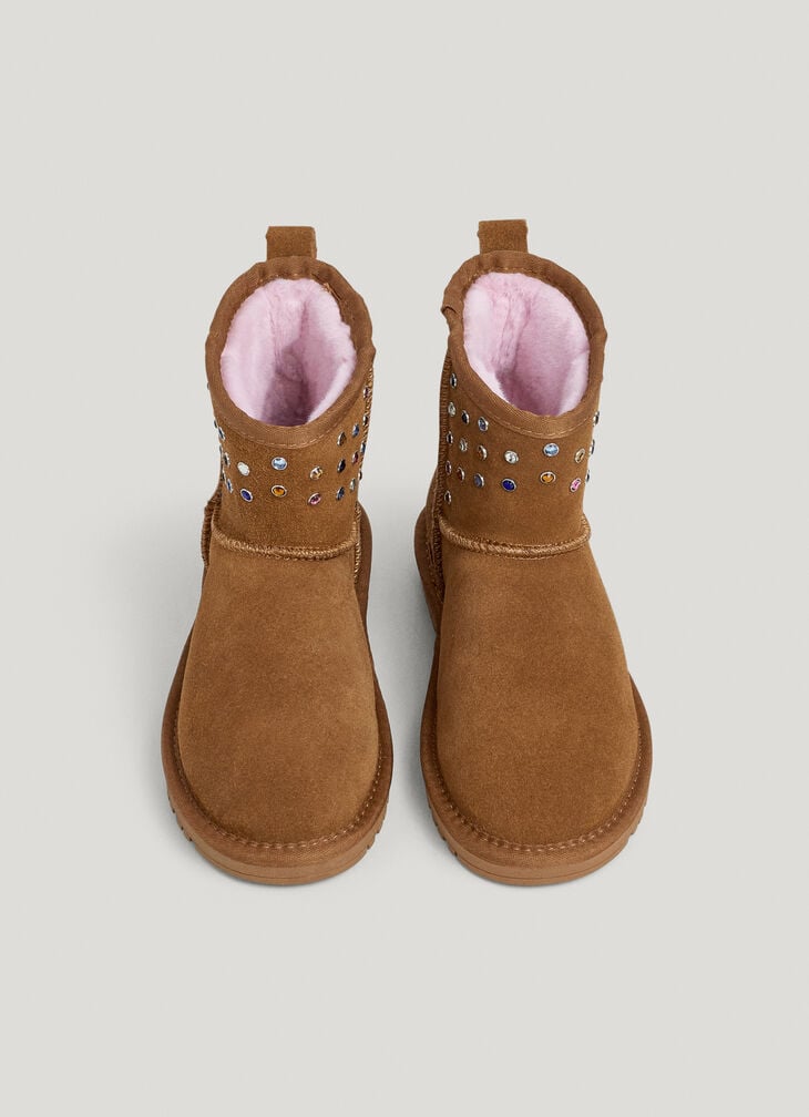 Pepe Jeans Suede Ankle Boots With Printed Logo