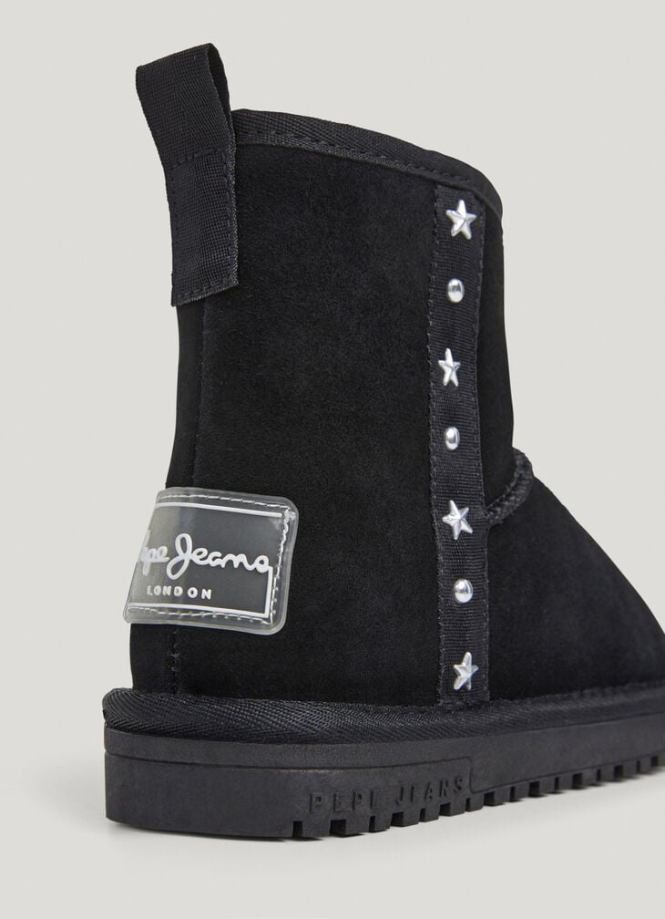 Pepe Jeans Suede Ankle Boots With Studs