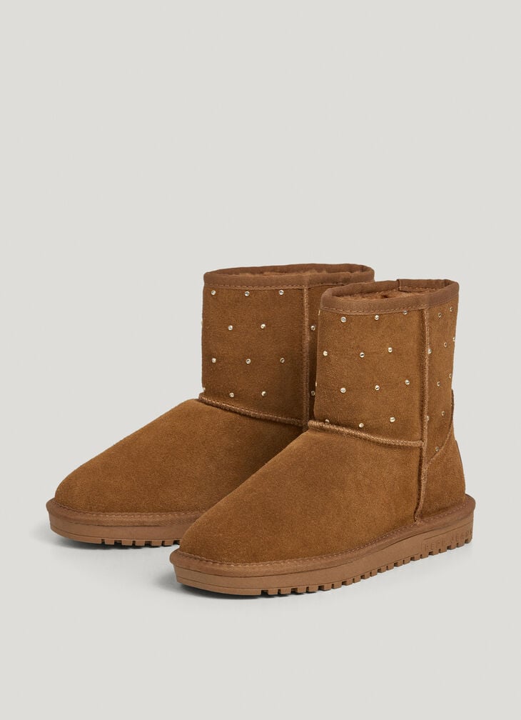 Pepe Jeans Suede Ankle Boots With Studs