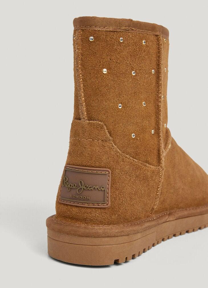 Pepe Jeans Suede Ankle Boots With Studs