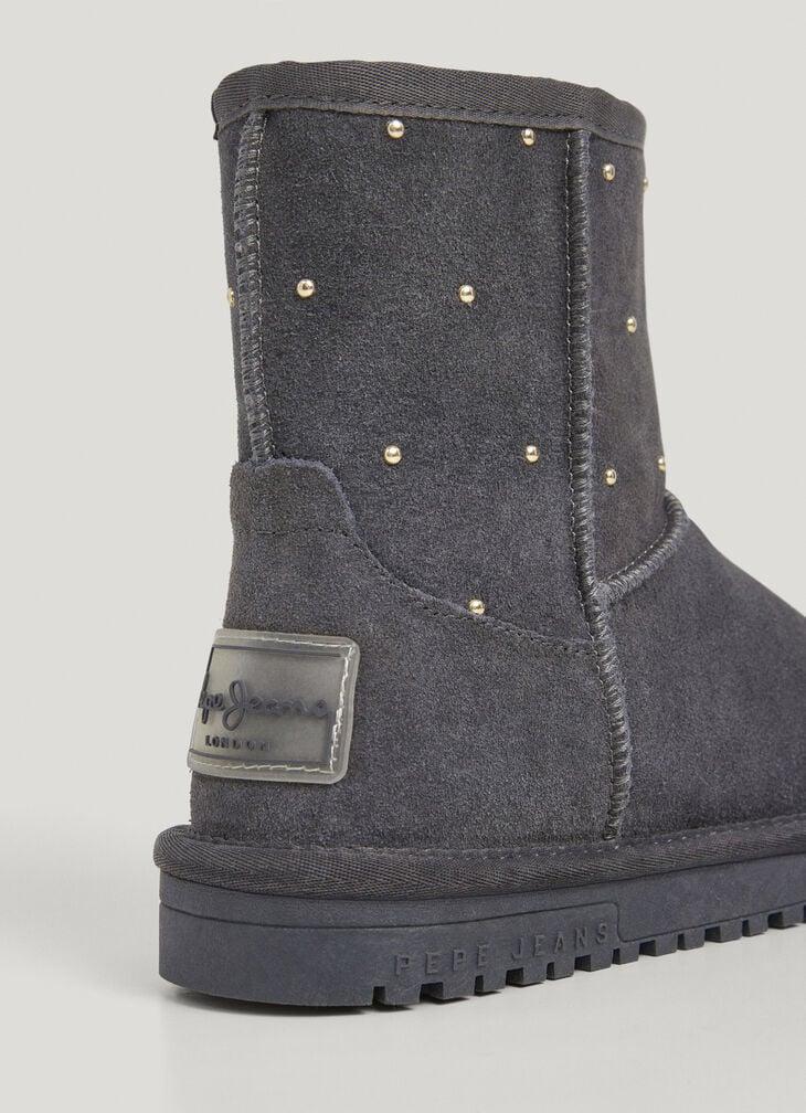Pepe Jeans Suede Ankle Boots With Studs