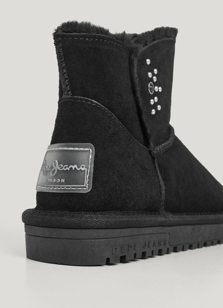 Pepe Jeans Suede Ankle Boots With Studs