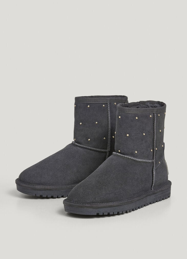 Pepe Jeans Suede Ankle Boots With Studs