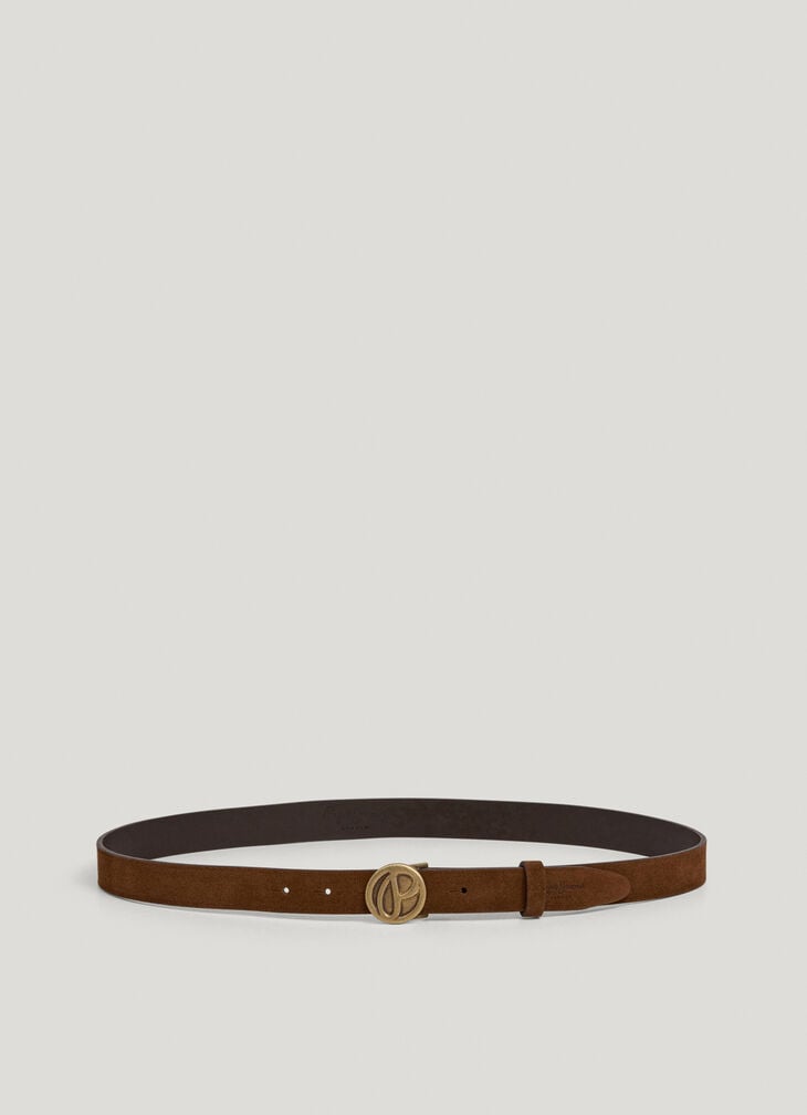 Pepe Jeans Suede Belt With Circular Buckle