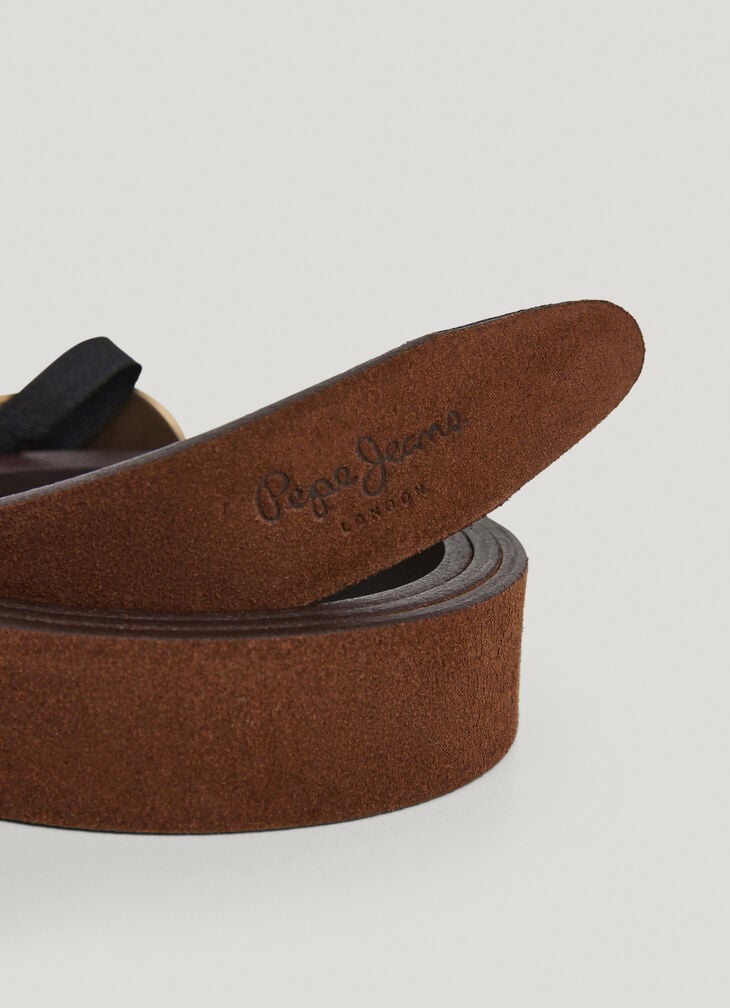 Pepe Jeans Suede Belt With Circular Buckle