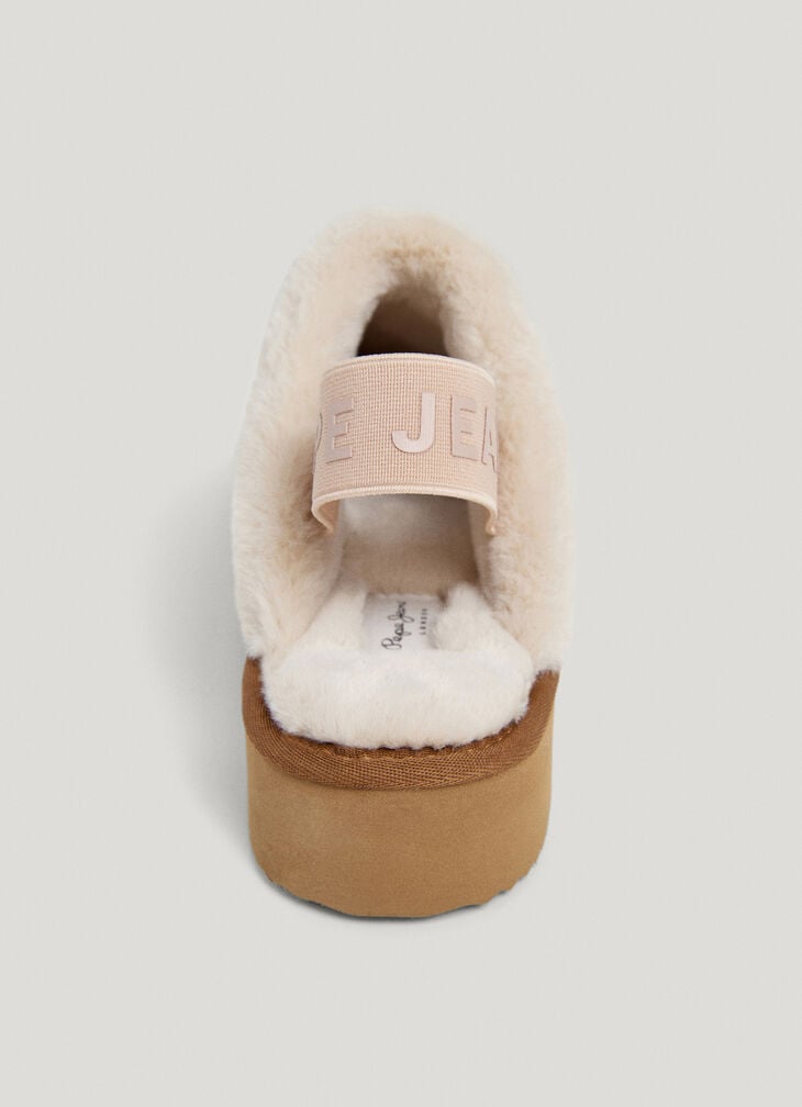 Pepe Jeans Suede Clogs With Borg Detail