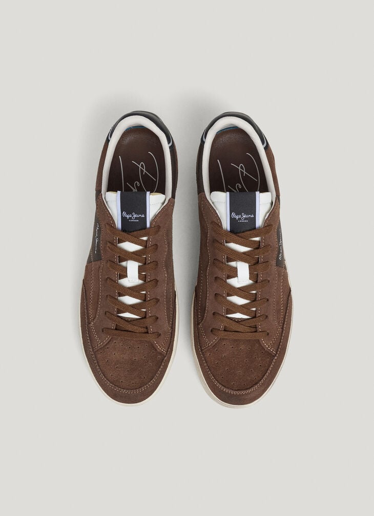 Pepe Jeans Suede Trainers With Leather Details