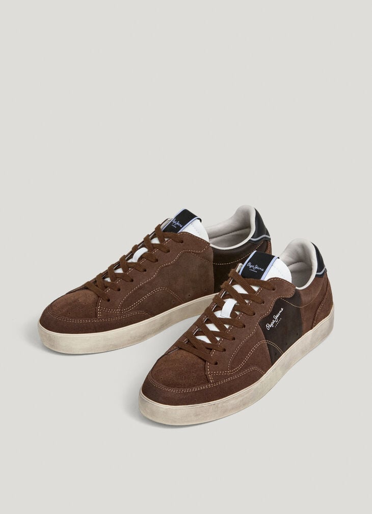 Pepe Jeans Suede Trainers With Leather Details