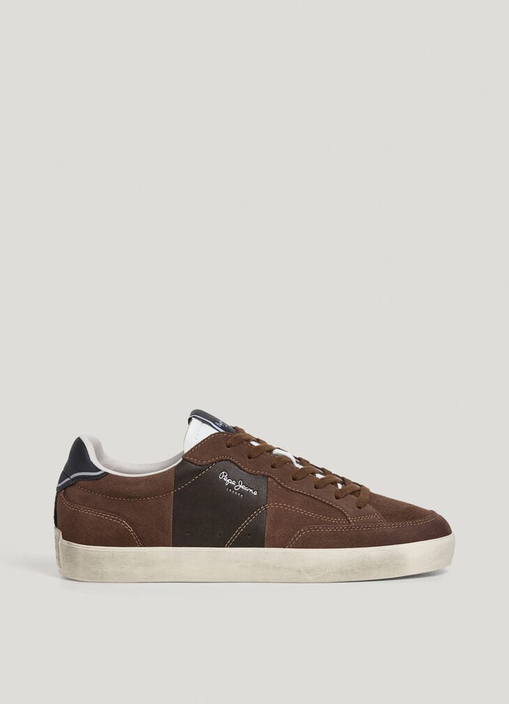 Pepe Jeans suede trainers with leather details