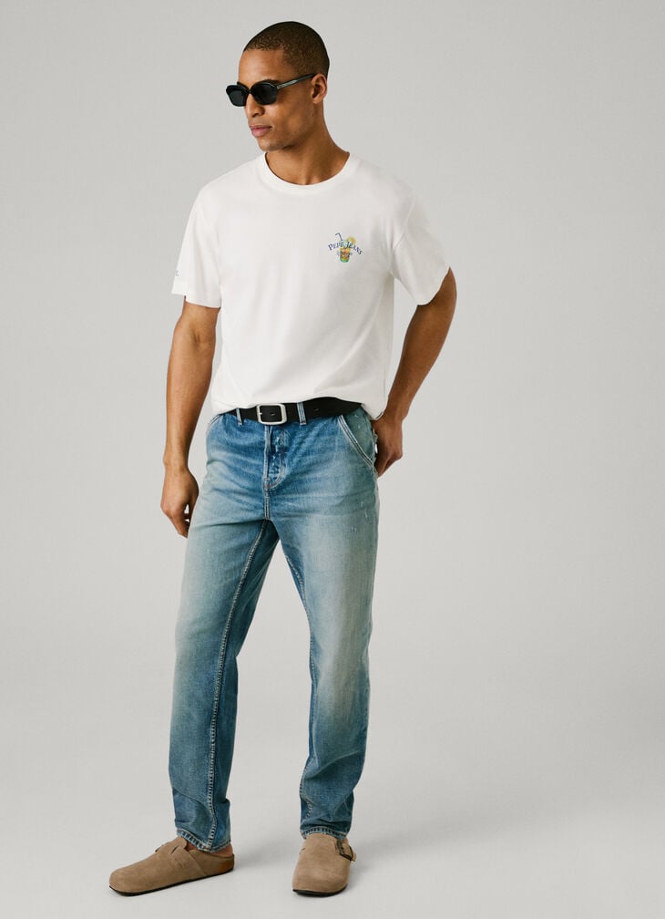 Pepe Jeans taper fit mid-rise jeans - cage