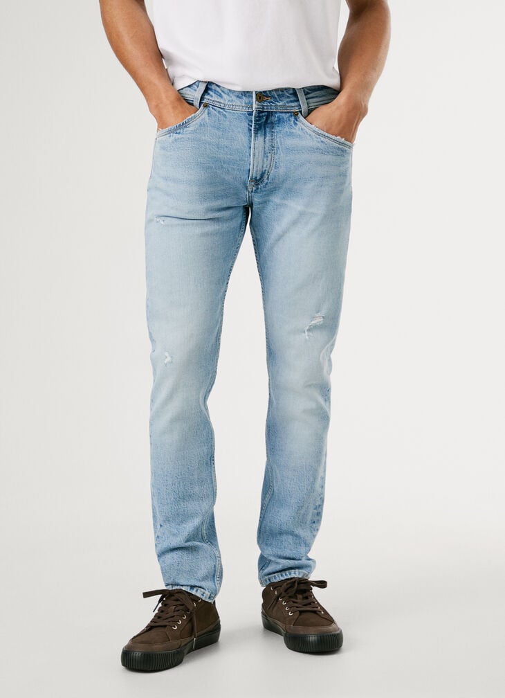 Pepe Jeans Taper Fit Mid-rise Jeans - Spike