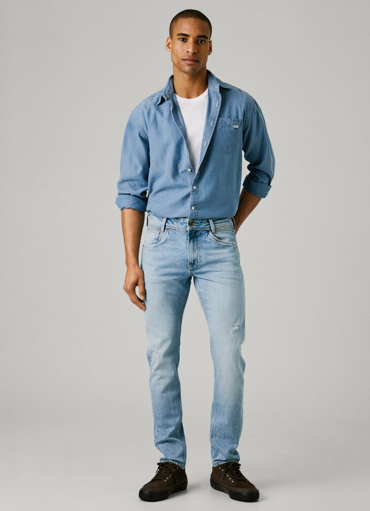 Pepe Jeans taper fit mid-rise jeans - spike