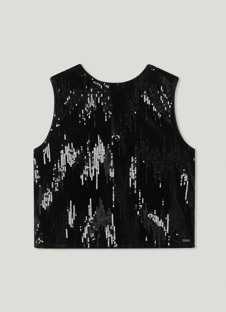 Pepe Jeans V-neck Sequins Top