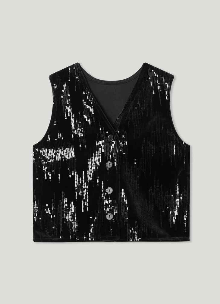 Pepe Jeans v-neck sequins top