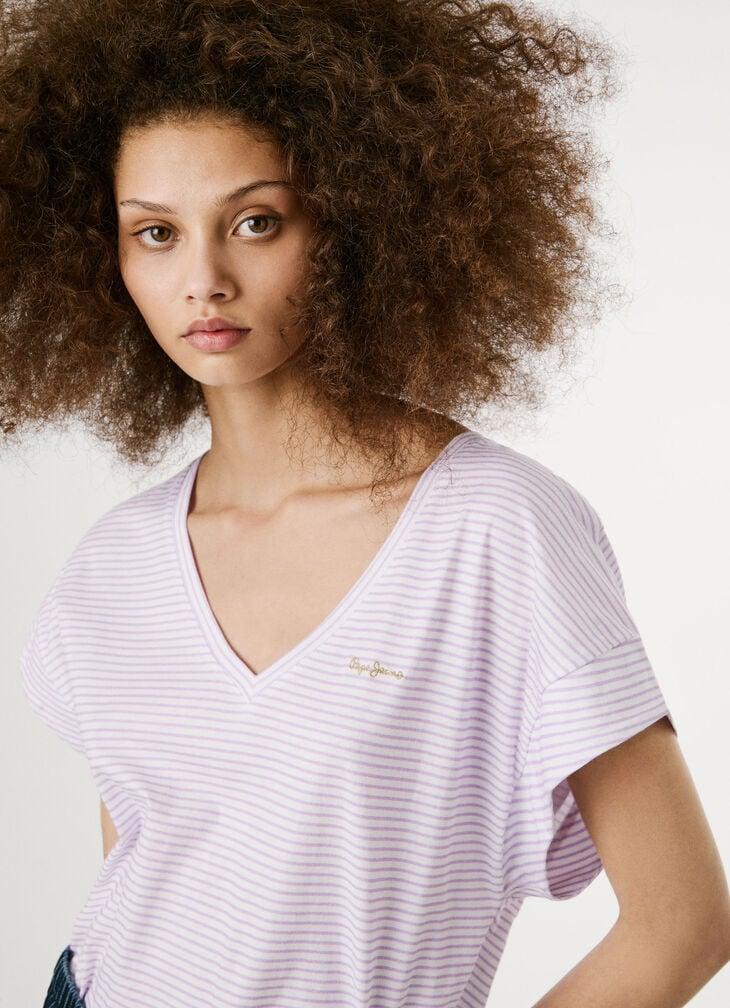 Pepe Jeans V-neck Striped T-shirt