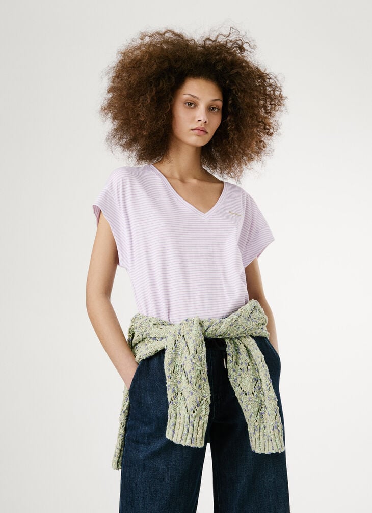 Pepe Jeans v-neck striped t-shirt