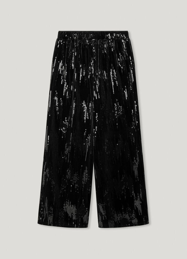 Pepe Jeans Wide Leg Trousers With Sequins