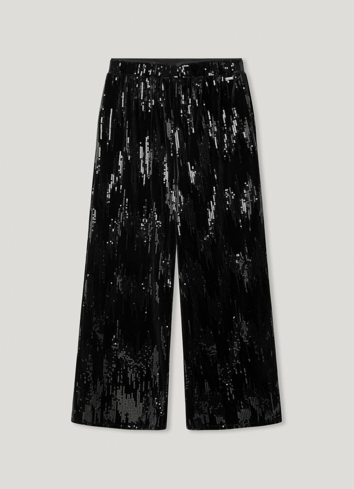Pepe Jeans wide leg trousers with sequins