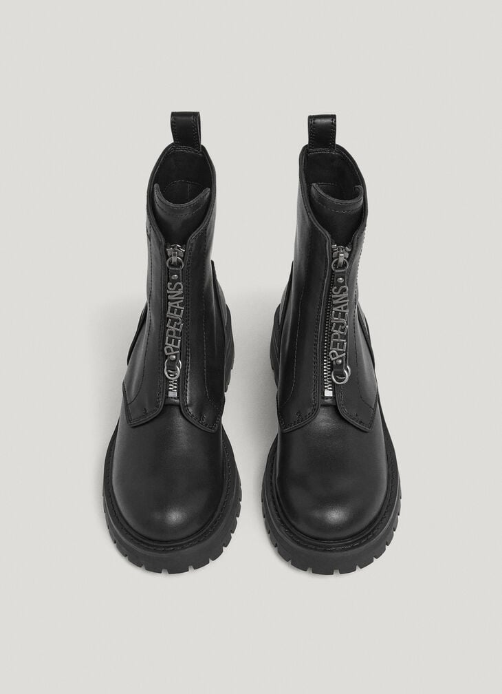 Pepe Jeans Zip Closure Leather Boots