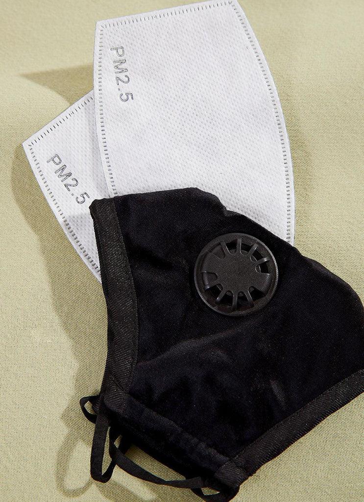 Peppermayo Bondi Air Co - Re-Usable Valve Mask With 2 Filters - Black