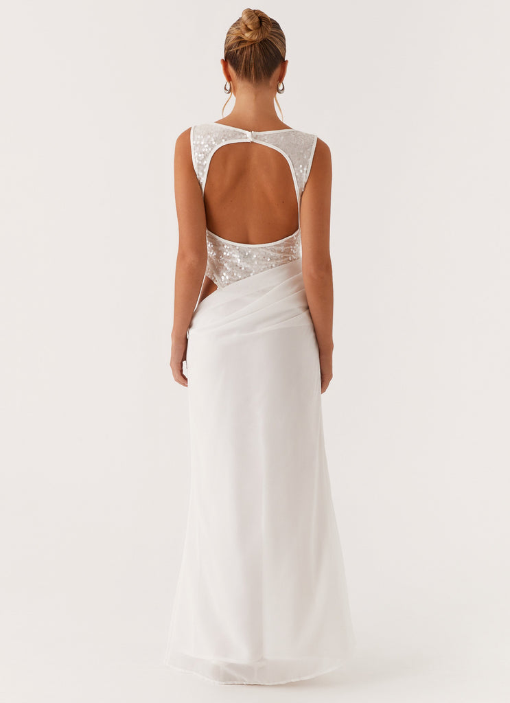 Peppermayo Peppermayo Exclusive - Above Ground Sequin Maxi Dress - White