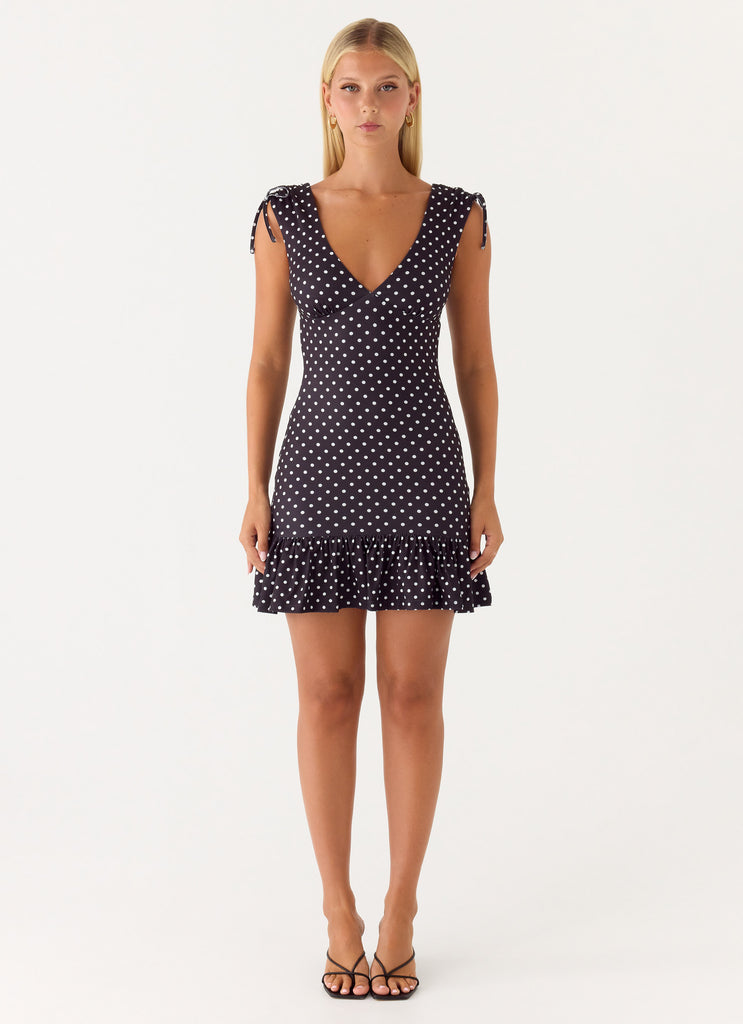 Peppermayo Peppermayo Exclusive - Acacia Mini Dress - Black Polkadot