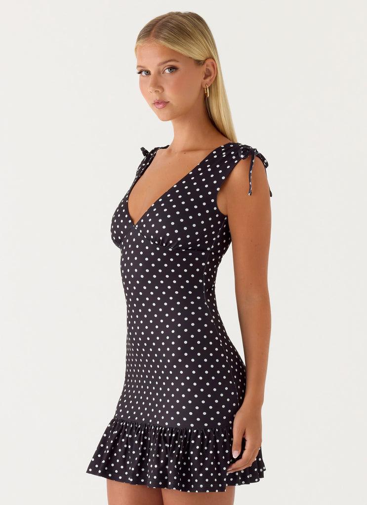 Peppermayo Peppermayo Exclusive - Acacia Mini Dress - Black Polkadot