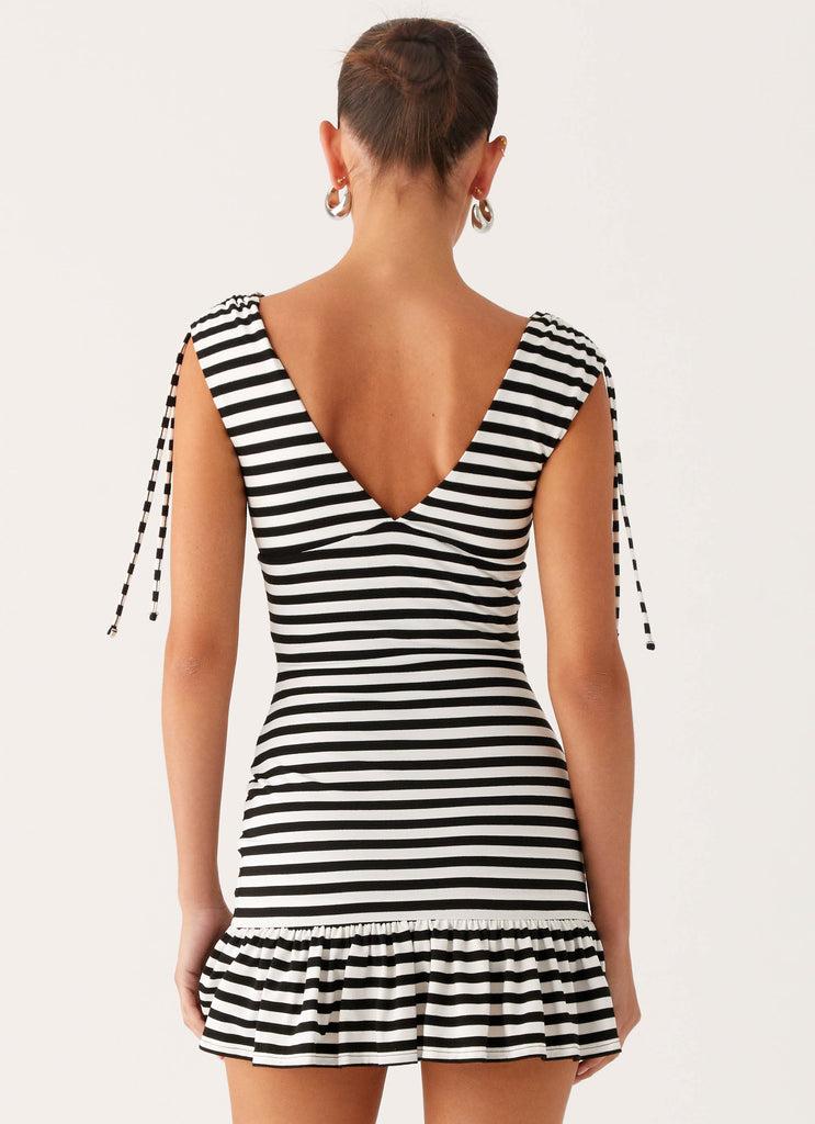 Peppermayo Peppermayo Exclusive - Acacia Mini Dress - Black White Stripe