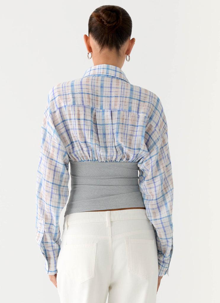 Peppermayo Peppermayo Exclusive - Accelerate Waistband Shirt - Blue Check