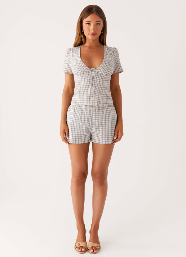 peppermayo Peppermayo Exclusive - Adalina Shorts - Grey Check