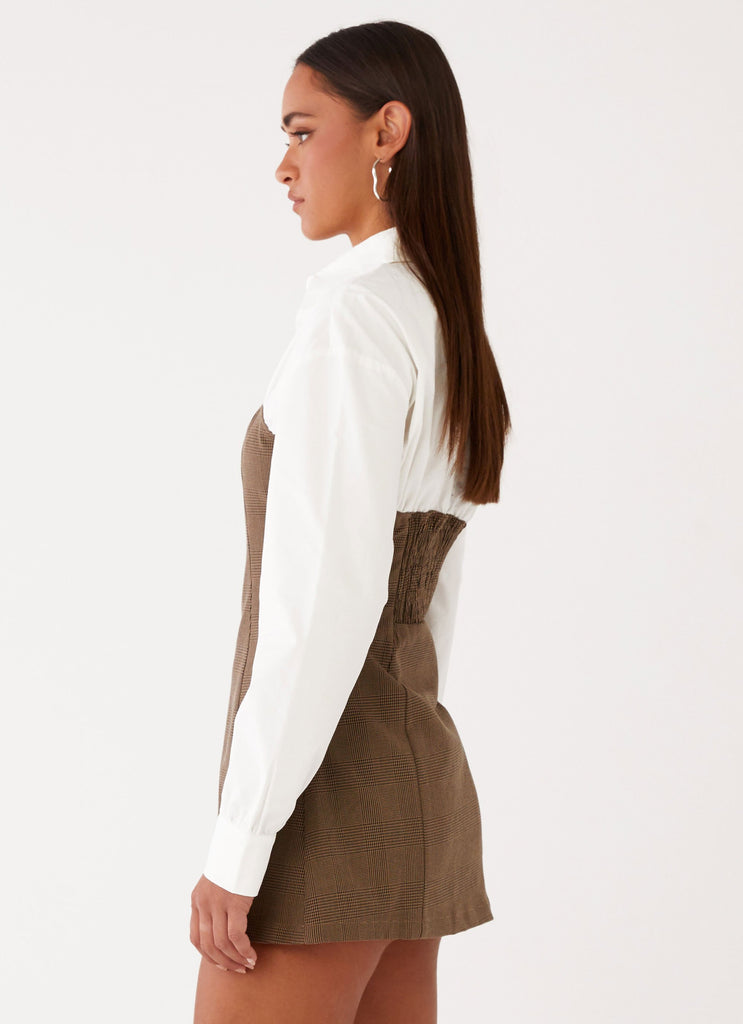 Peppermayo Peppermayo Exclusive - Adelaide Shirt Mini Dress - Brown