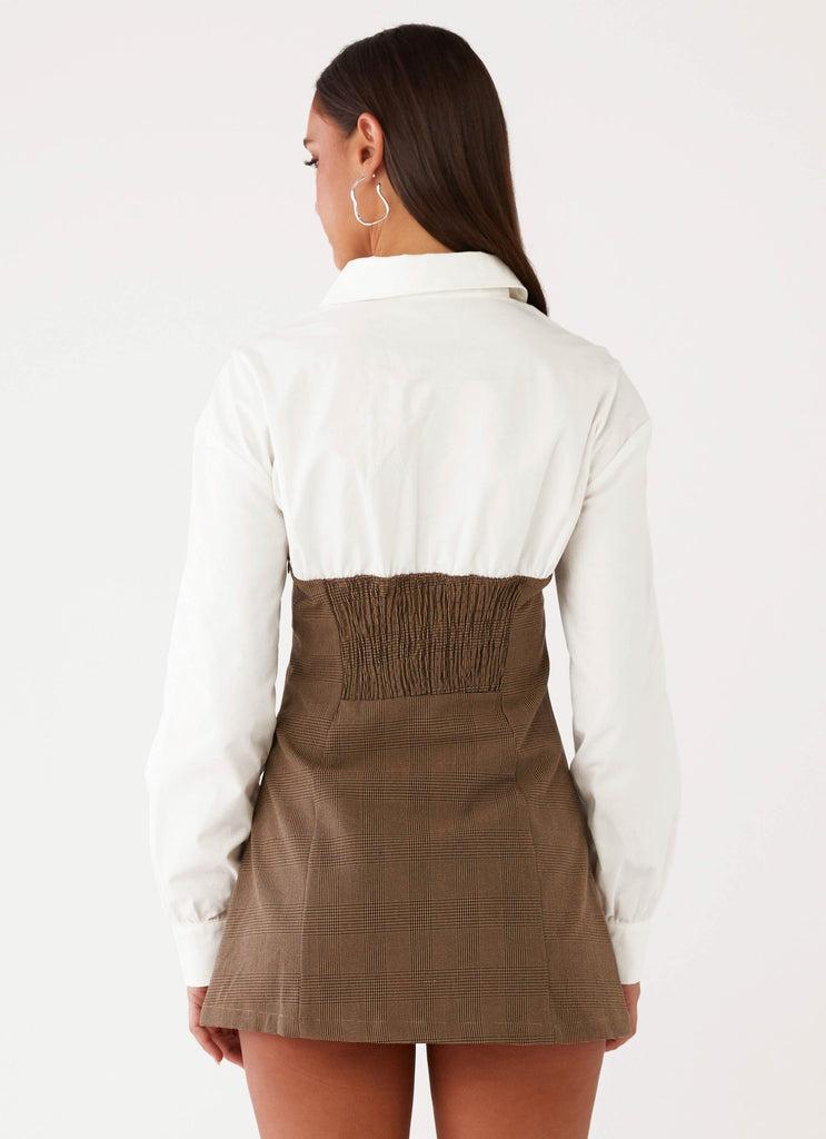 Peppermayo Peppermayo Exclusive - Adelaide Shirt Mini Dress - Brown