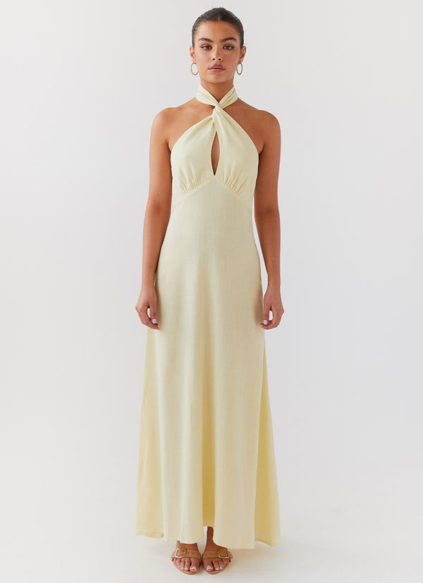 peppermayo Peppermayo Exclusive - Adrienne Linen Maxi Dress - Lemon