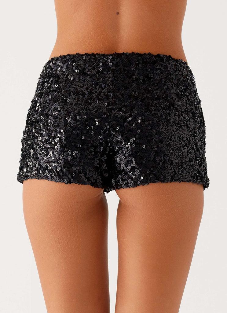 Peppermayo Peppermayo Exclusive - After Midnight Low Rise Sequin Mini Shorts - Black