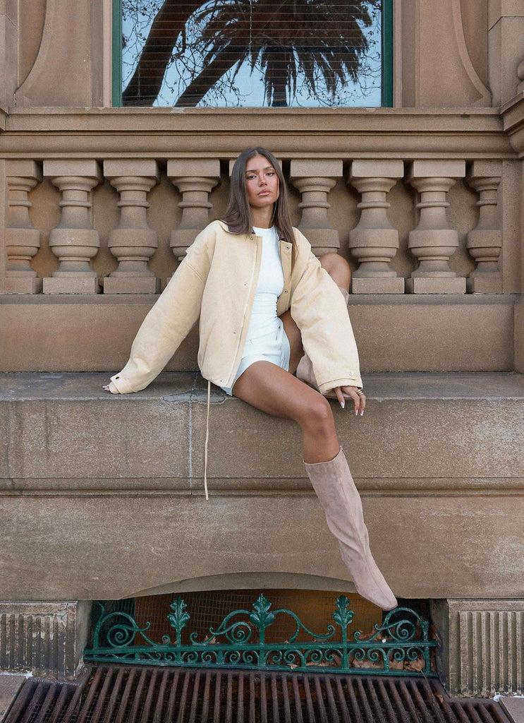 Peppermayo Peppermayo Exclusive - Airplane Mode Twill Blouson Jacket - Natural