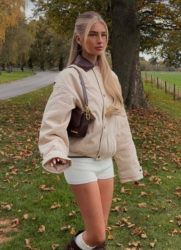 peppermayo Peppermayo Exclusive - Airplane Mode Twill Blouson Jacket - Natural