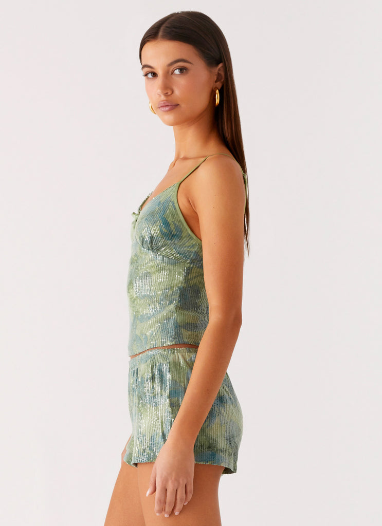 Peppermayo Peppermayo Exclusive - Ajean Sequin Cami Top - Lime Blood
