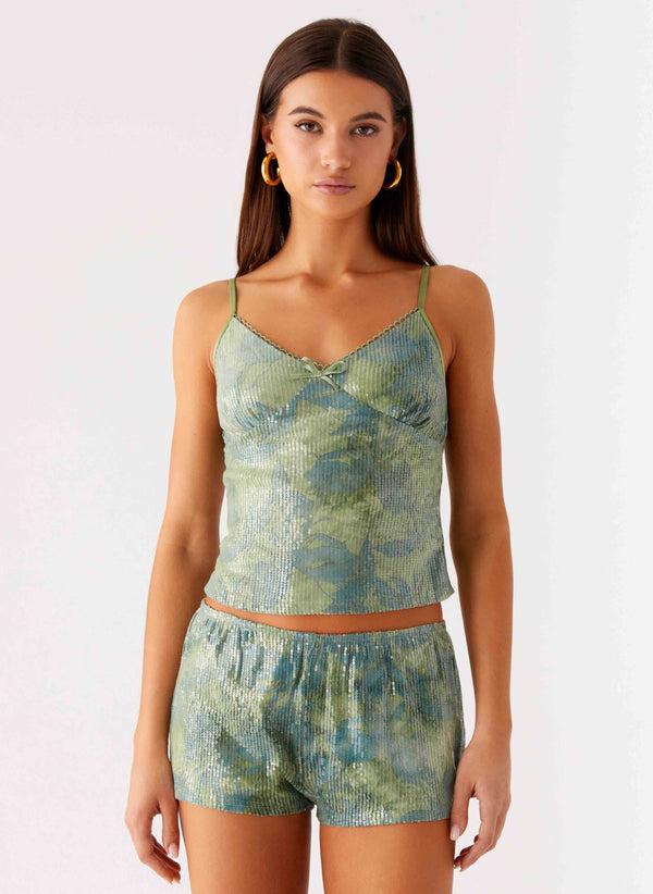 peppermayo Peppermayo Exclusive - Ajean Sequin Cami Top - Lime Blood