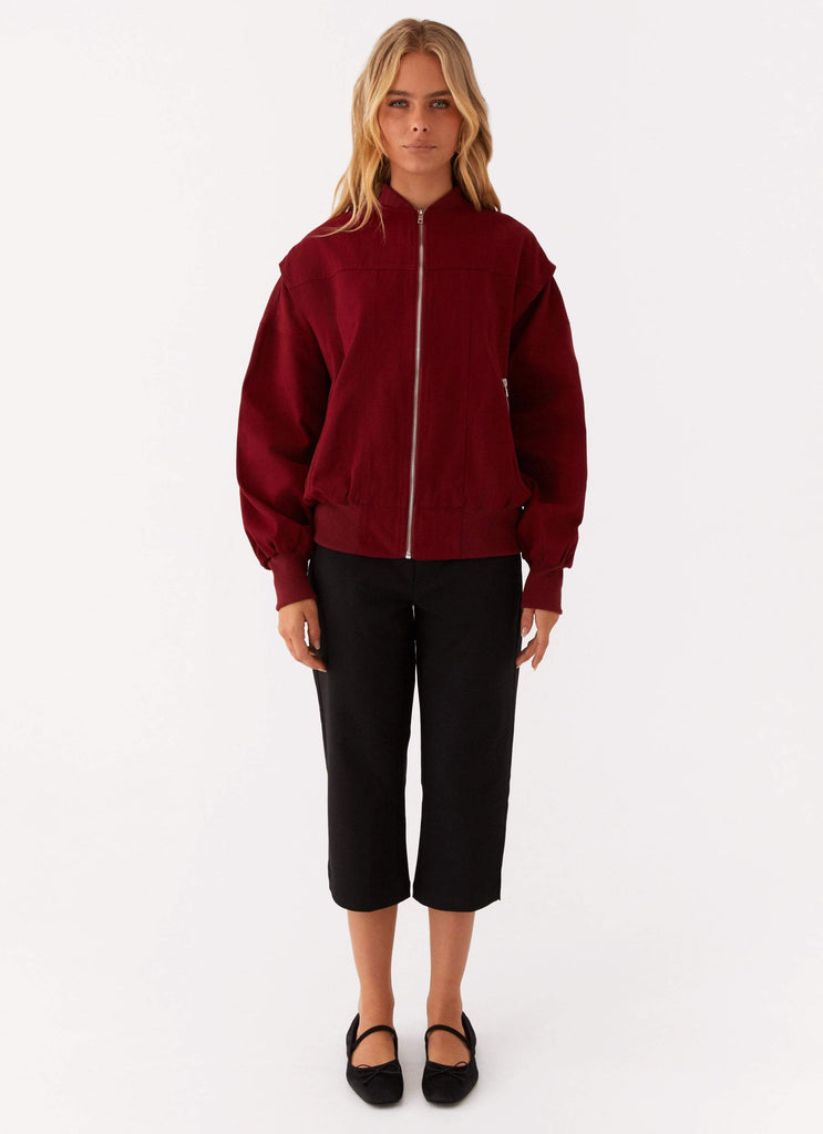 Peppermayo Peppermayo Exclusive - Alabama Bomber Jacket - Red