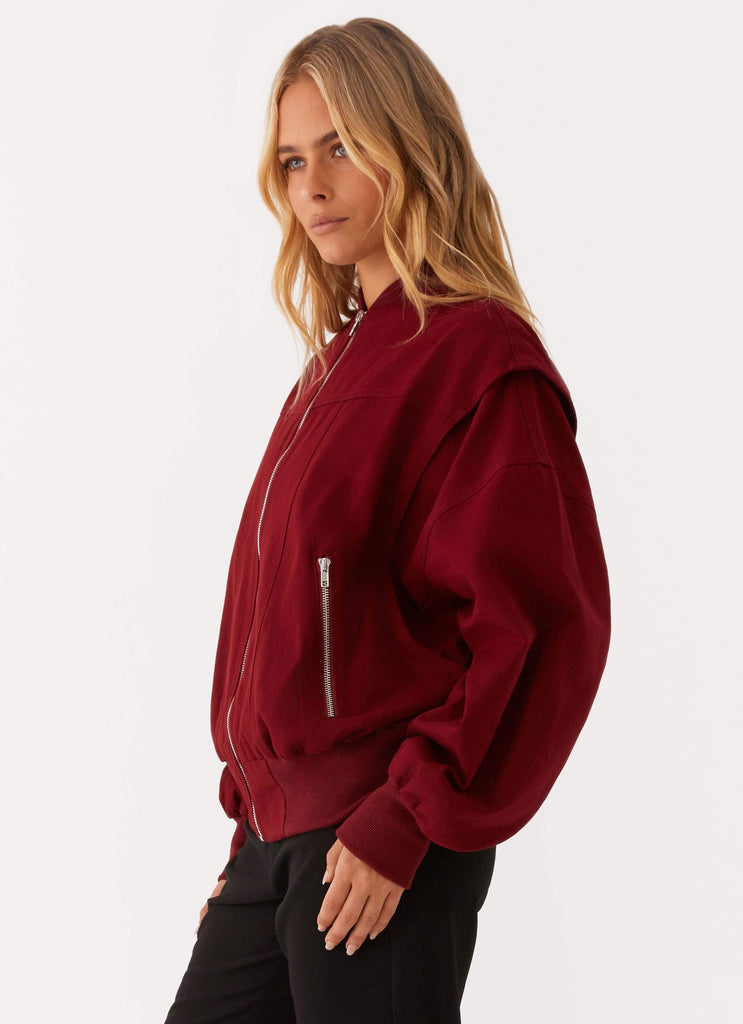 Peppermayo Peppermayo Exclusive - Alabama Bomber Jacket - Red