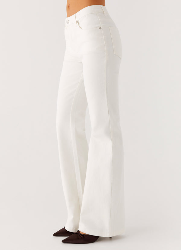 peppermayo Peppermayo Exclusive - Aldo Bootleg Jeans - White